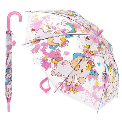 Зонт детский "Страна единорогов" (50см.) розовый