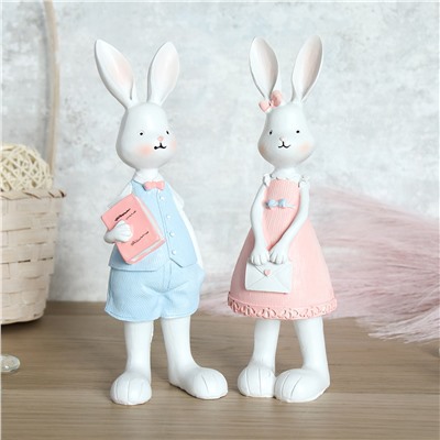Фигурка Кролик 2 штуки набор 20 см Пасха / 9586 /уп 48/