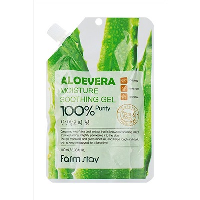 Farm Stay Многофункциональный гель с экстрактом алое вера / Moisture Soothing Gel Aloevera, 100 мл KRISTALLER, 1126740