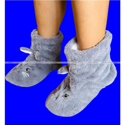 6 ПАР - Носки-САПОЖКИ женские с мехом Мордочки ВЫСОКИЕ № 1