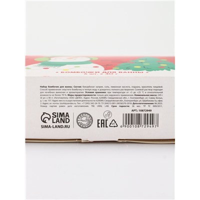 Бомбочки для ванны в домике «Снеговик», набор 6 шт. × 40 г, URAL LAB