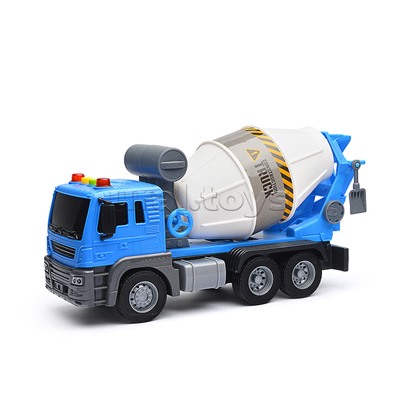 Машина "Бетономешалка" 1:16 (свет, звук) в коробке (цвет синий)