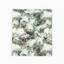 Пакет подарочный новогодний ламинированный «Зимняя ель», M 26×30×9 см