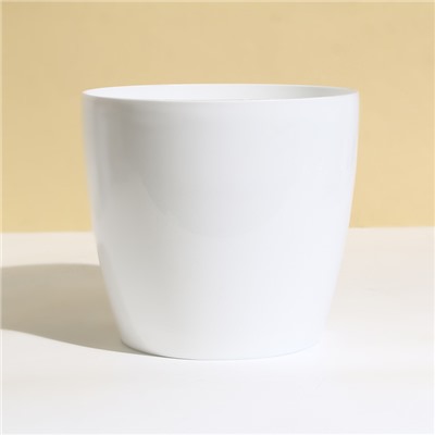 Кашпо для цветов, d=21 см, 5.2 л, пластик, белое
