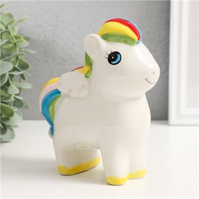 Копилка для денег «Лошадка с крыльями и яркой гривой», керамика, 13×6.5×16 см