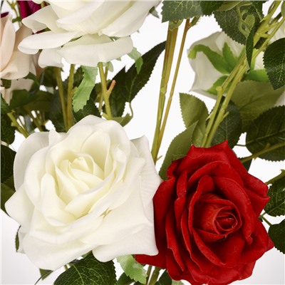 Цветок искусственный Роза 90 см 5 бутонов / NT47-6 /уп 50/400/