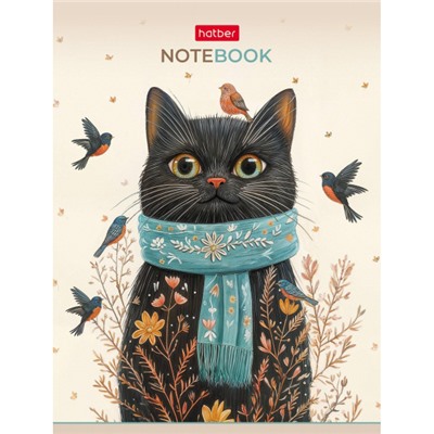 Записная книжка А6  32л клетка "Котэ" мат.лам (090687) Хатбер
