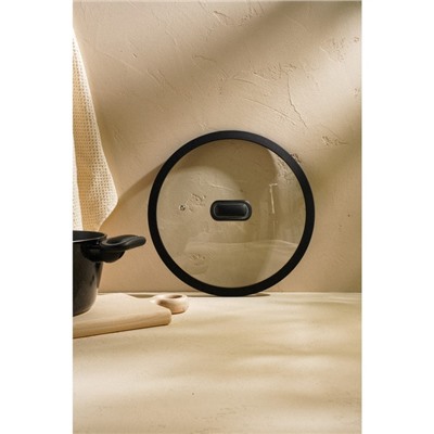 Крышка SL Home, d=28 см, с силиконовым ободком, стекло