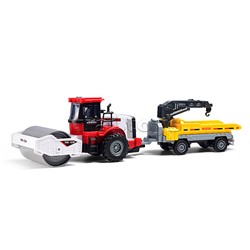 Машина "Каток с прицепом" 1:43 (свет,звук) в коробке