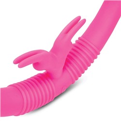 Розовый парный вибратор-кролик Together Vibes - 35,6 см.