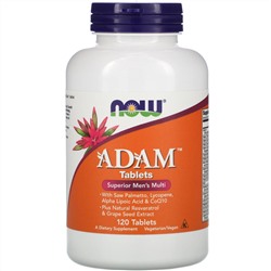 Now Foods, Adam, лучшие мультивитамины для мужчин, 120 таблеток