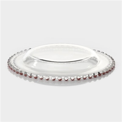 Тарелка «Орбита», d=21 см, стекло, цвет розовое золото