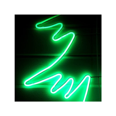 Неоновая фигура «Ёлка», 70×85 см, 560 LED, 220 В, свечение зелёное