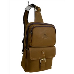 Сумка мужская из натуральной кожи, цвет хаки