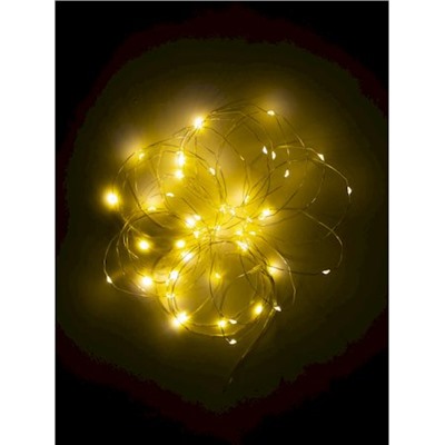 Светодиодная гирлянда Роса  5 м, 50 ламп от батареек LED теплый белый, 1 режим 89545 Феникс-Презент