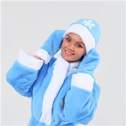 Карнавальный костюм «Снегурочка»: шуба, пояс, шапка, варежки, 44-50, рост 170