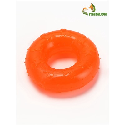 Жевательная игрушка дял собак «Кольцо», 6.7×2 см, прозрачная, PP, оранжевая
