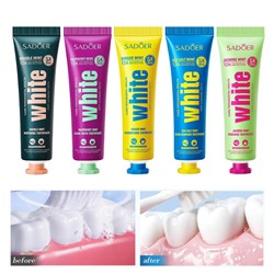 Зубная паста мини-формат Sadoer WHITЕ, 30 гр. Вкус на выбор