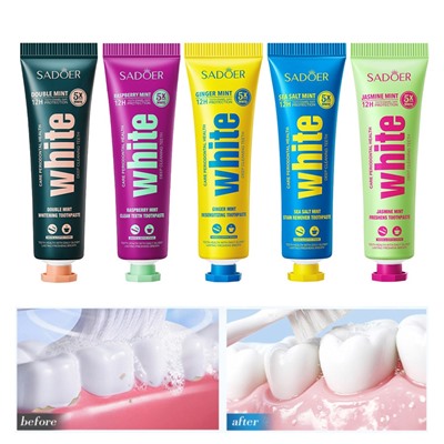 Зубная паста мини-формат Sadoer WHITЕ, 30 гр. Вкус на выбор