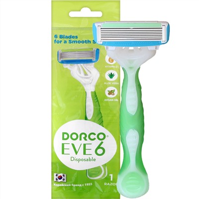 Станок для бритья для ЖЕНЩИН с несъемной головкой DORCO EVE/SHAI Vanilla-6 (10 шт.) в коробке, SXA 300-10P (10X1шт =10 станков)