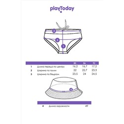 Комплект детский для мальчиков: плавки трикотажные, панама текстильная PLAYTODAY, 1126222