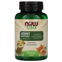 Now Foods, Now Pets, здоровье суставов собак/кошек, 90 жевательных таблеток