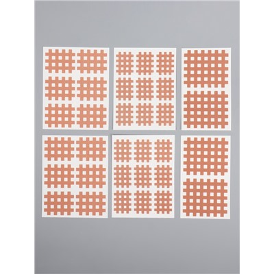 Тейп для лица, набор, 6 листов, бежевый