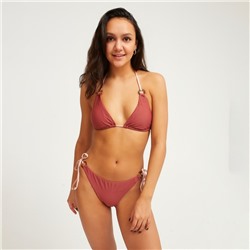 Купальник раздельный на завязках женский MINAKU, коричневый, размер 48