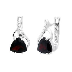 Серьги из серебра гранат, Базель