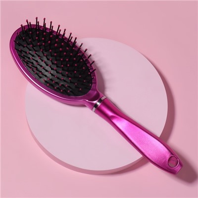 Расчёска массажная, 7.5×24 (±1) см, малиновая