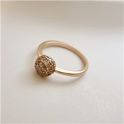 Кольцо коллекция Дубайское золото, покрытие позолота, цвет 18 К, вставка: фианит, цвет: прозрачный, 17 р-р ,арт.215.183-17