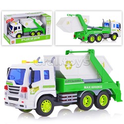 Машина "Мусоровоз" 1:16 (свет, звук) на батарейках, в коробке