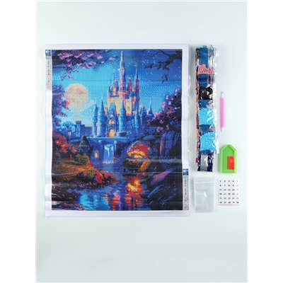 Алмазная мозаика с полным заполнением на холсте «Фантастический замок», 40×50 см