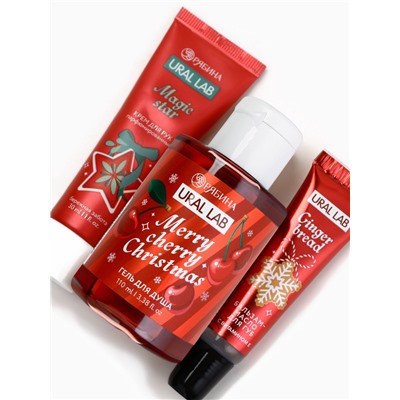 Новогодний подарочный набор косметики в мешке, домики, URAL LAB