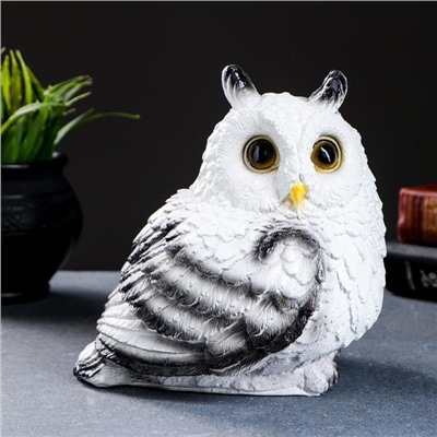 Копилка для денег «Совушка малая», полистоун, белая, 16×18 см