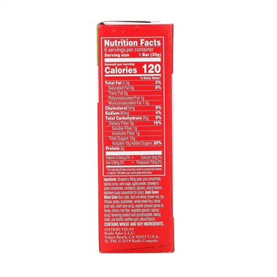 Kashi, Soft-Baked Cereal Bars, Ripe Strawberry, 6 Bars, 1.2 oz (35 g) Each