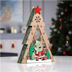 Светодиодная фигура «Олень с подарками» 20×30×5.5 см, дерево, батарейки AAAх2 (не в комплекте), свечение тёплое белое