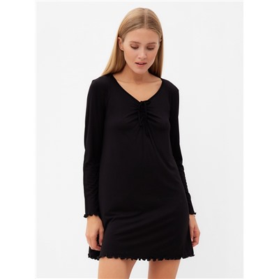 Сорочка ночная женская MINAKU: Home collection, чёрная, размер 46