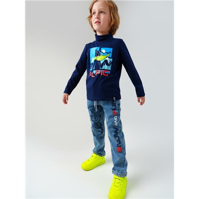 Брюки текстильные джинсовые утепленные флисом для мальчиков