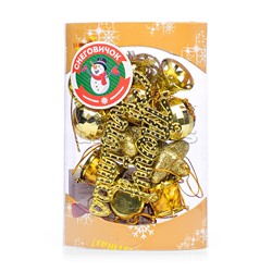 Набор новогодних украшений 3см*13шт золото