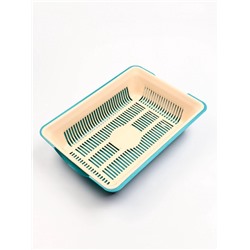 Туалет глубокий с сеткой 36×25×9 см, бирюзовый/бежевый