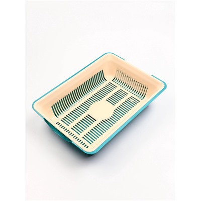 Туалет глубокий с сеткой 36×25×9 см, бирюзовый/бежевый