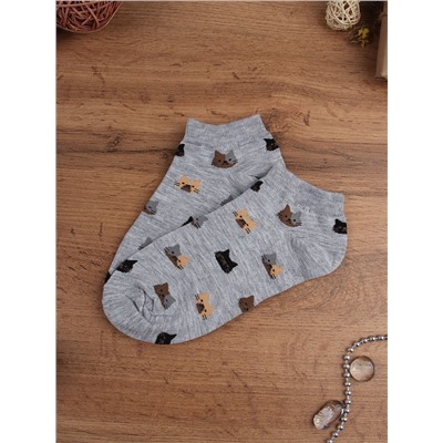 Носки р. 35-40 Кошка короткие / L801 /уп 10/500/1200/ ОДНА ПАРА/ МАРКА