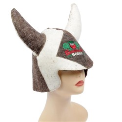 Шапка для бани и сауны «Банный воин: викинг», полиэфир 70%, шерсть 30%, «Банная забава»