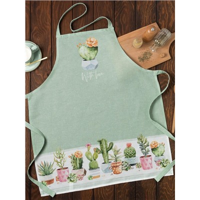 Фартук «Этель» Кактусы 70×60 см см, 100% хлопок, рогожка 160 г/м²