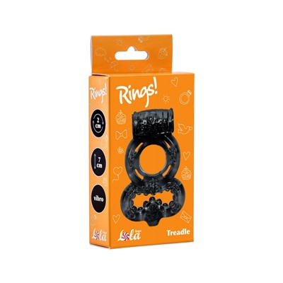 Чёрное эрекционное кольцо Rings Treadle с подхватом