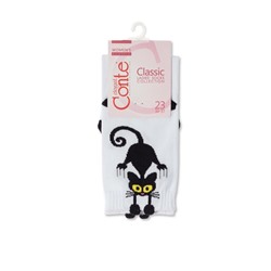 Носки женские CONTE Хлопковые носки CLASSIC с пикотом «Black cat»