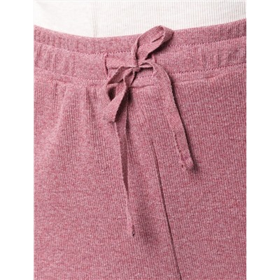 Прямые брюки из фактурного трикотажа в рубчик