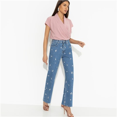 Блуза с драпировкой на запах, На пике изящества (розовая)