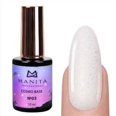 MANITA База для ногтей камуфлирующая с блестками №03 / Cosmo Base, 10 мл 23270